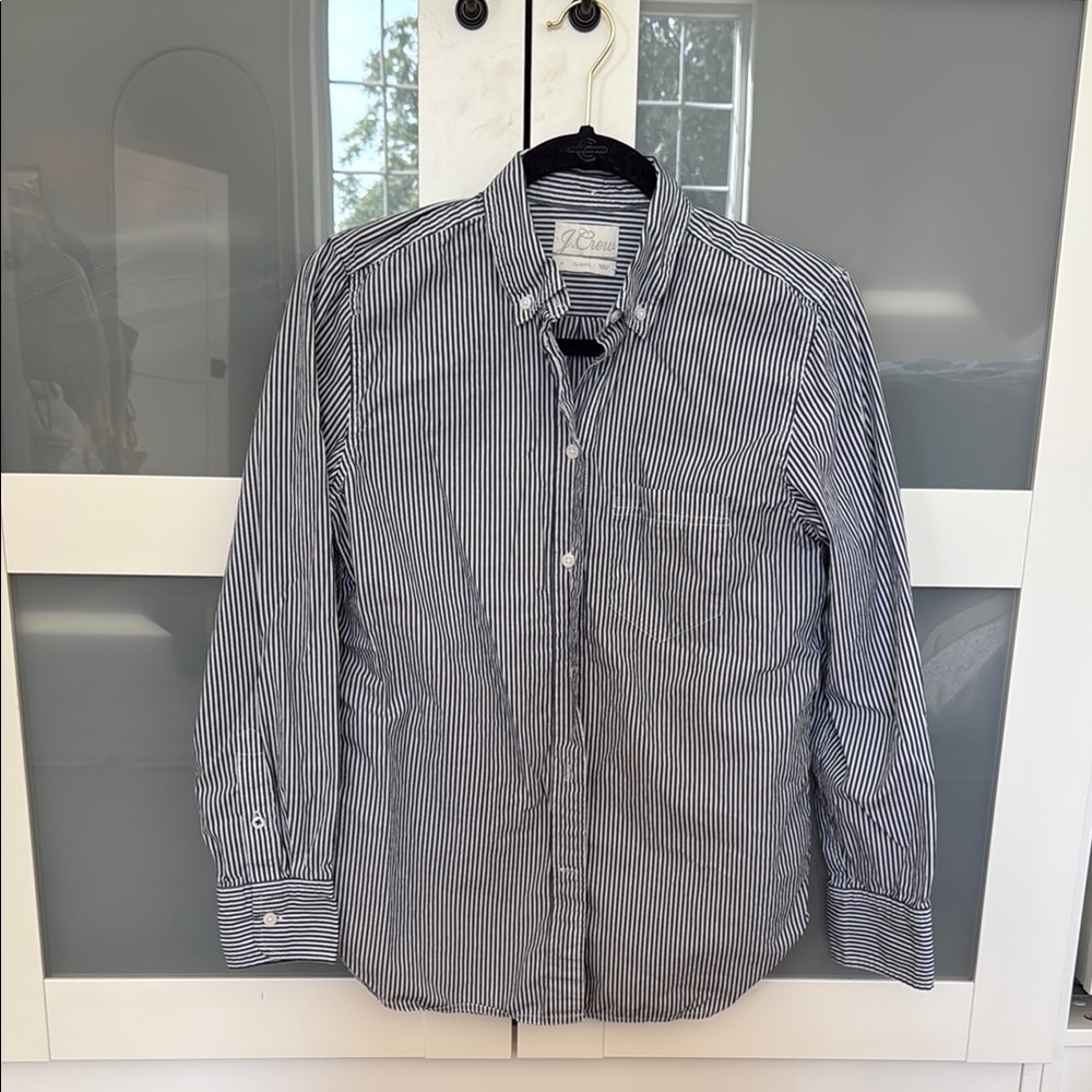 J. Crew Blue and White striped Button Down Shirt classic fit